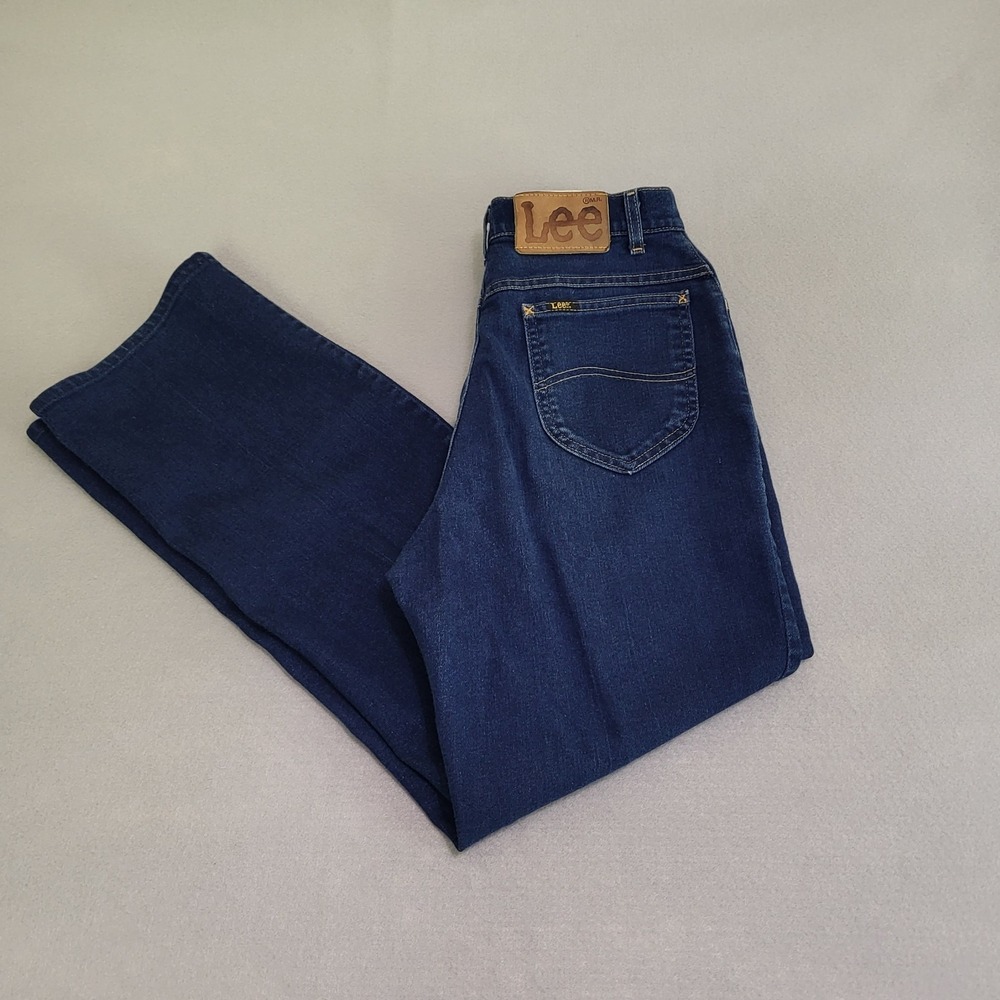 VTG Lee Denim High Rise Mom Blue Jeans Made In USA Union Tag Women's Size 12